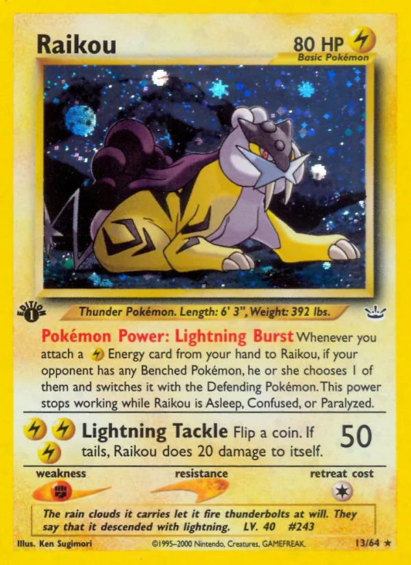 Raikou card from Neo Revelation, number 13/64