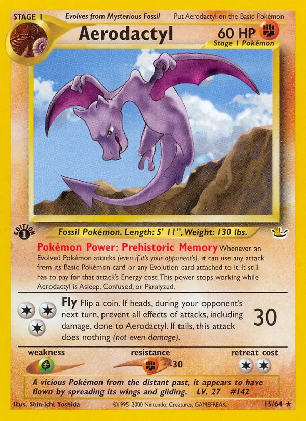 Aerodactyl card from Neo Revelation, number 15/64