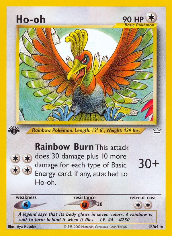Ho-oh card from Neo Revelation, number 18/64