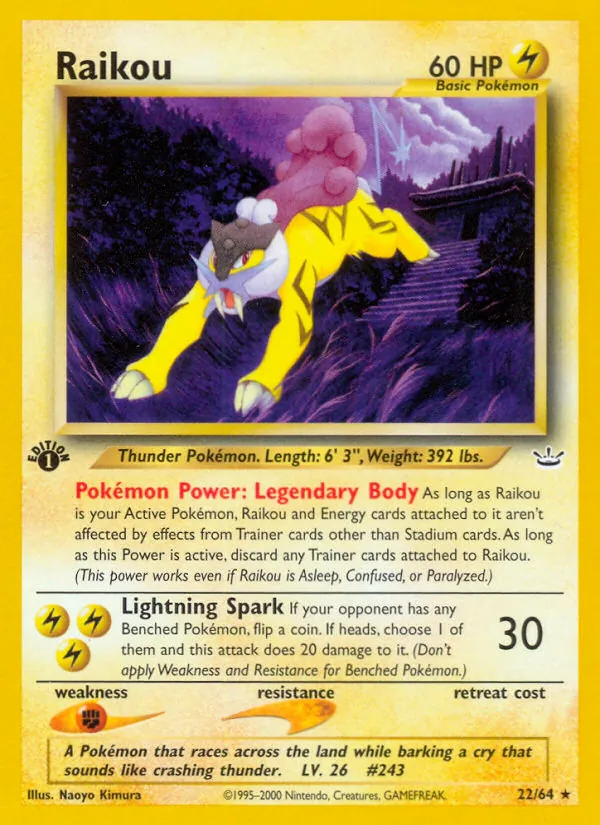 Raikou card from Neo Revelation, number 22/64