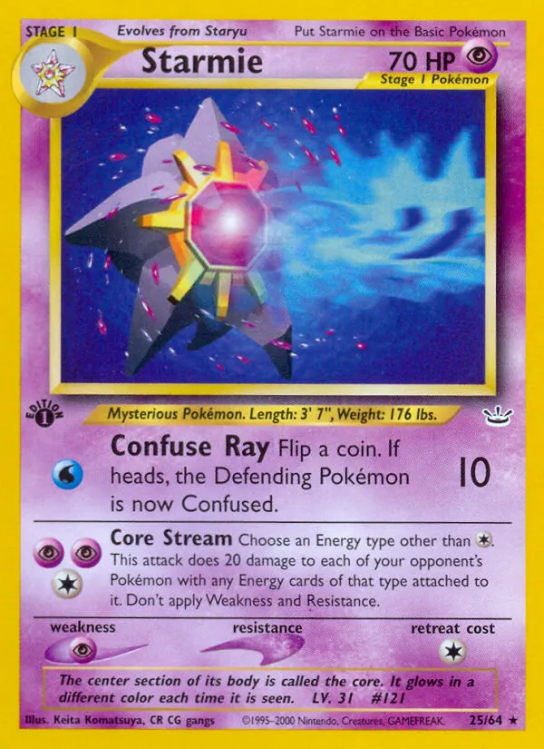 Starmie card from Neo Revelation, number 25/64