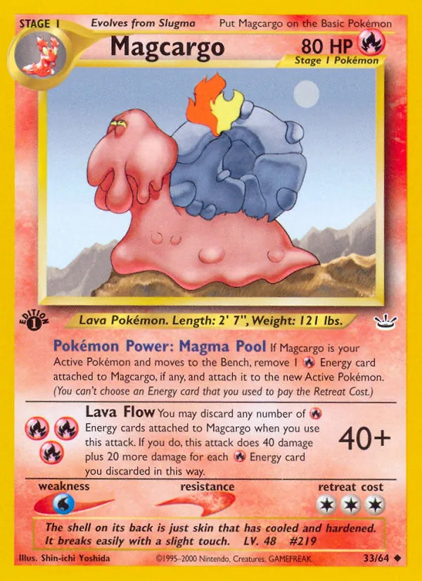 Magcargo card from Neo Revelation, number 33/64