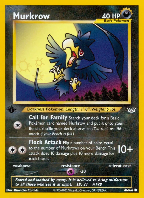 Murkrow card from Neo Revelation, number 46/64