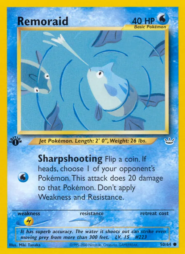 Remoraid card from Neo Revelation, number 50/64