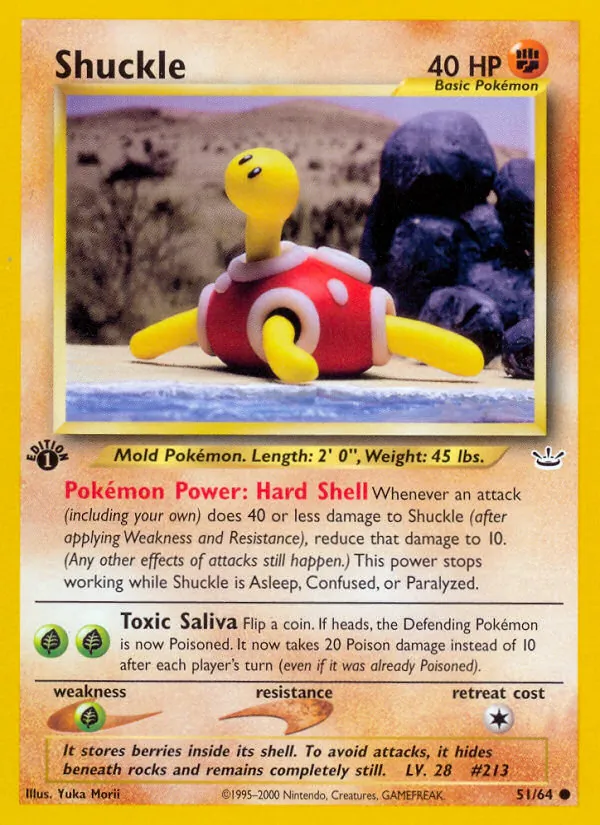 Shuckle card from Neo Revelation, number 51/64