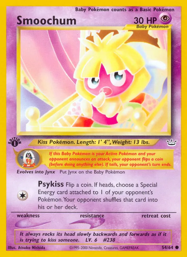 Smoochum card from Neo Revelation, number 54/64