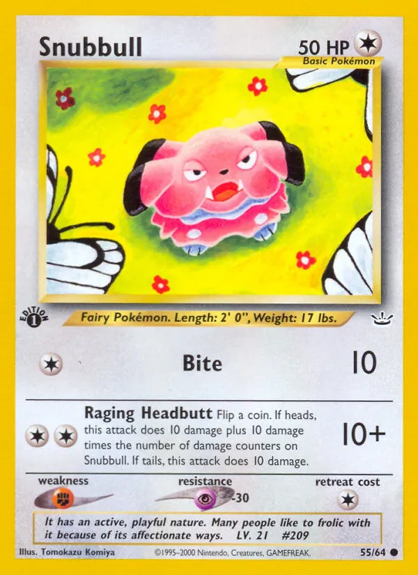 Snubbull card from Neo Revelation, number 55/64