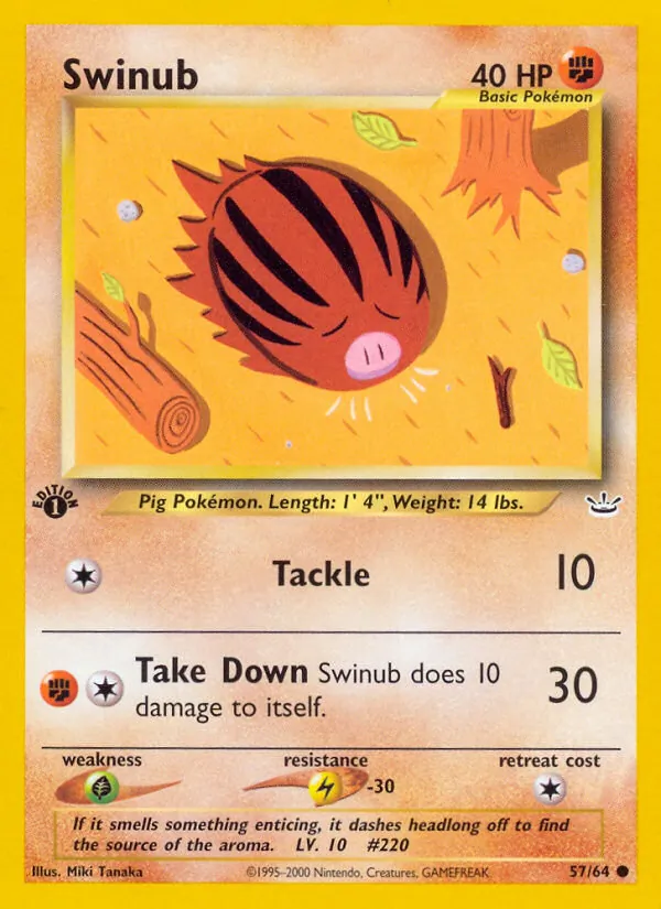 Swinub card from Neo Revelation, number 57/64