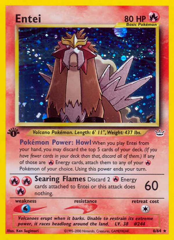 Entei card from Neo Revelation, number 6/64