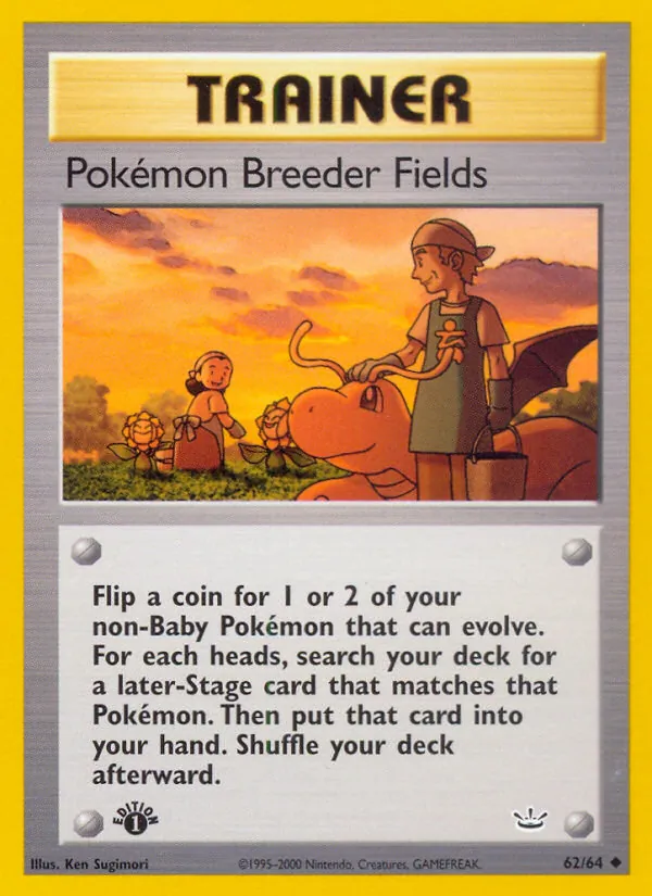 Pokémon Breeder Fields card from Neo Revelation, number 62/64