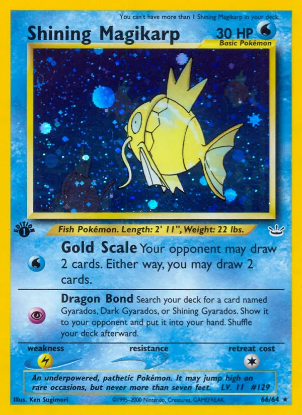 Shining Magikarp card from Neo Revelation, number 66/64