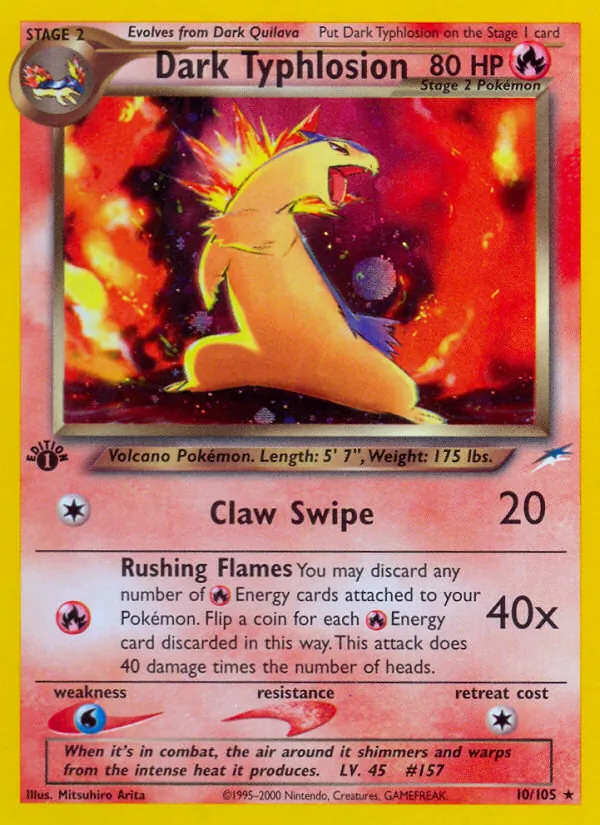 Dark Typhlosion card from Neo Destiny, number 10/105
