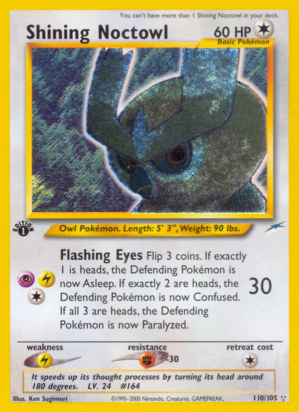 Shining Noctowl card from Neo Destiny, number 110/105