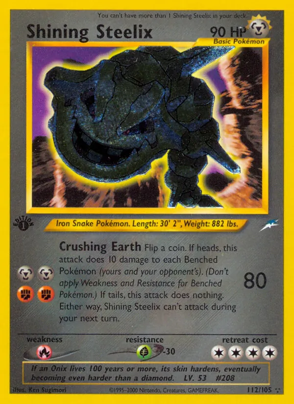 Shining Steelix card from Neo Destiny, number 112/105