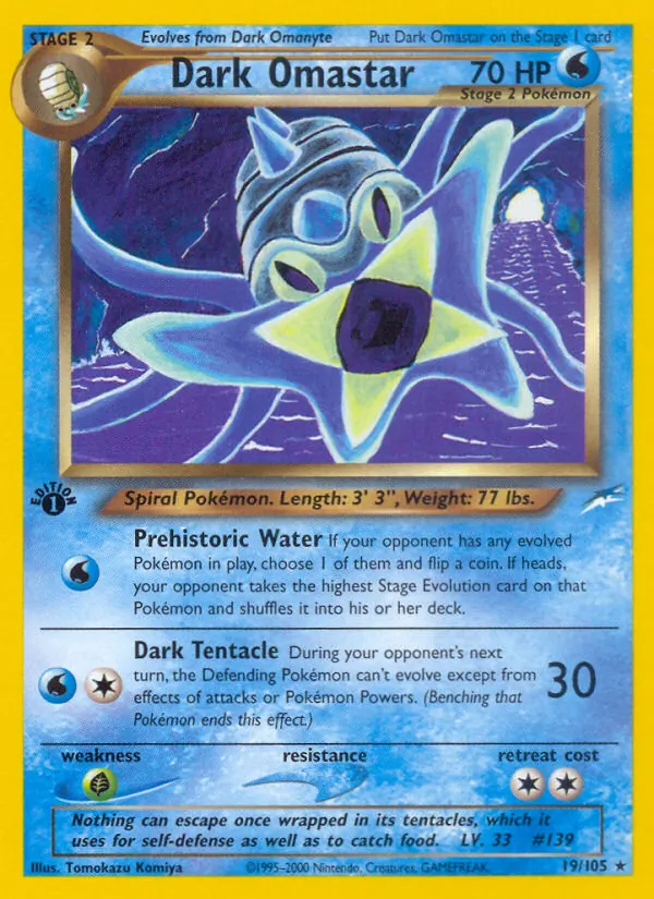 Dark Omastar card from Neo Destiny, number 19/105
