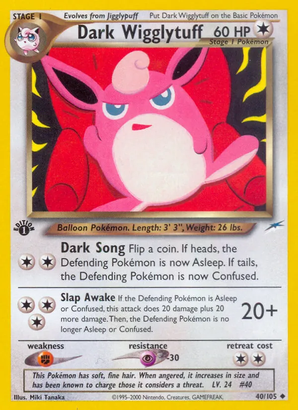 Dark Wigglytuff card from Neo Destiny, number 40/105