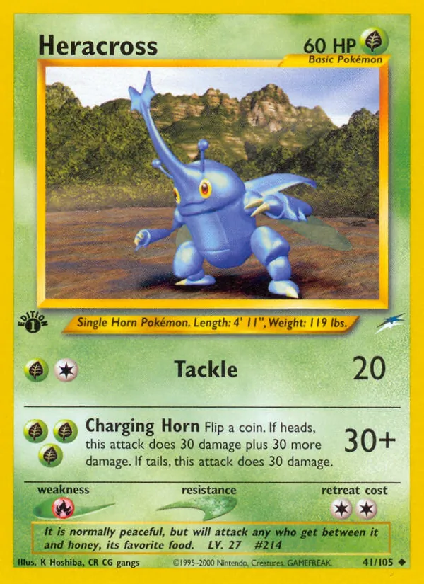 Heracross card from Neo Destiny, number 41/105