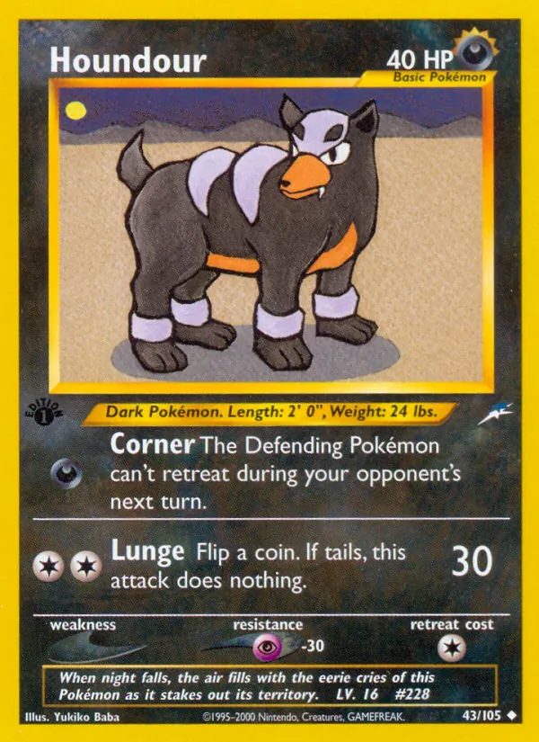 Houndour card from Neo Destiny, number 43/105