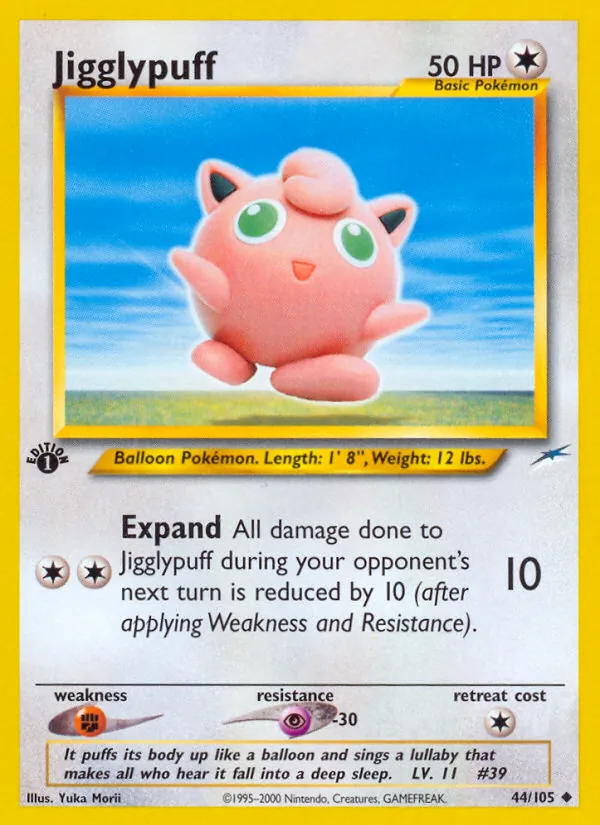 Jigglypuff card from Neo Destiny, number 44/105