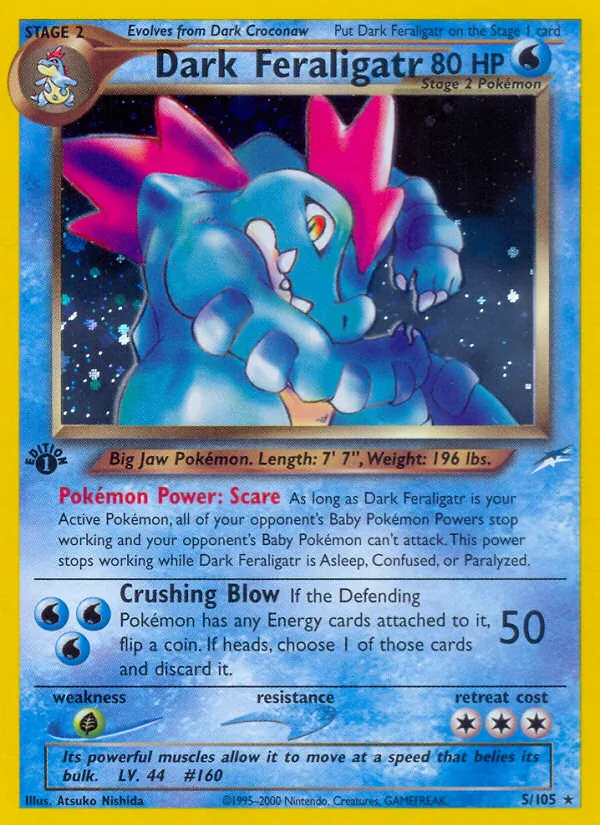 Dark Feraligatr card from Neo Destiny, number 5/105