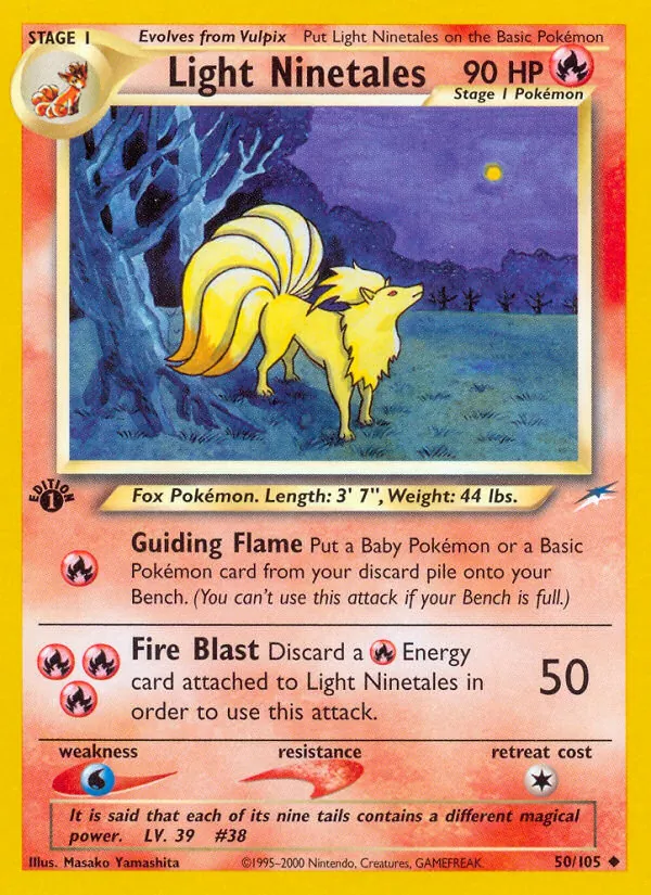 Light Ninetales card from Neo Destiny, number 50/105