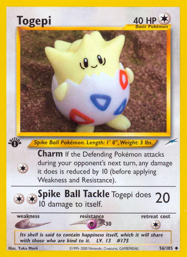 Togepi card from Neo Destiny, number 56/105