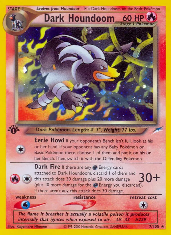 Dark Houndoom card from Neo Destiny, number 7/105