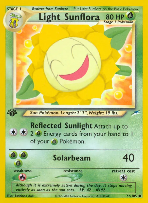 Light Sunflora card from Neo Destiny, number 72/105
