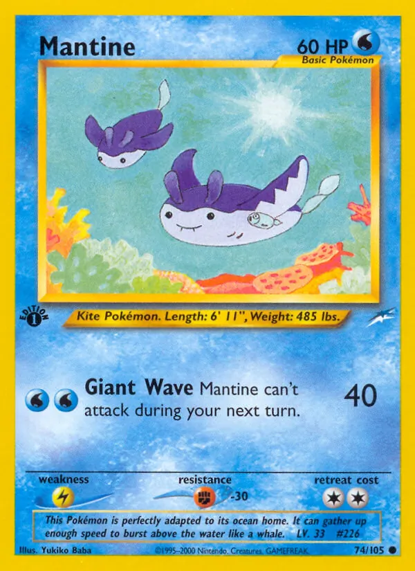 Mantine card from Neo Destiny, number 74/105