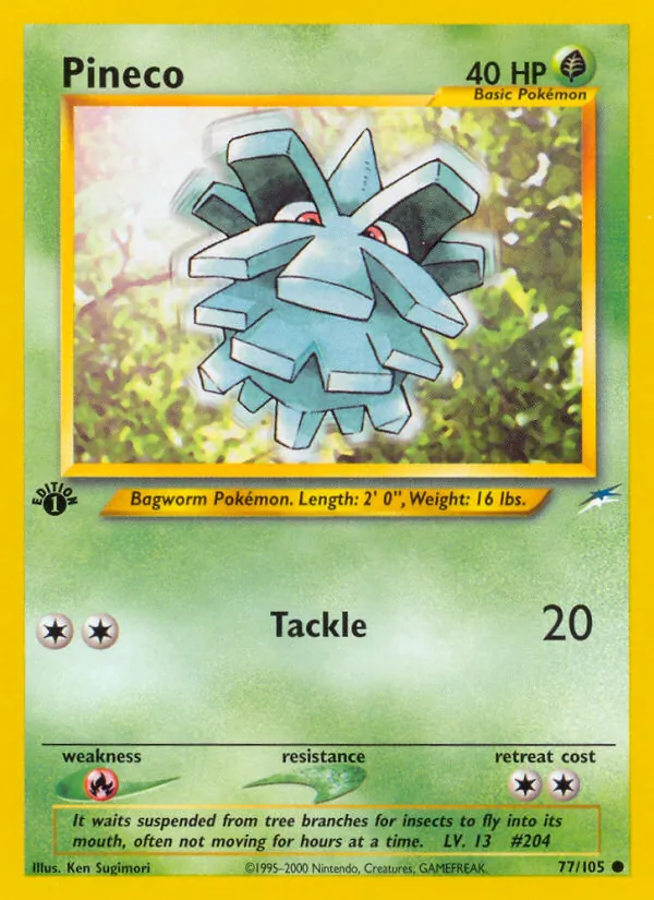 Pineco card from Neo Destiny, number 77/105