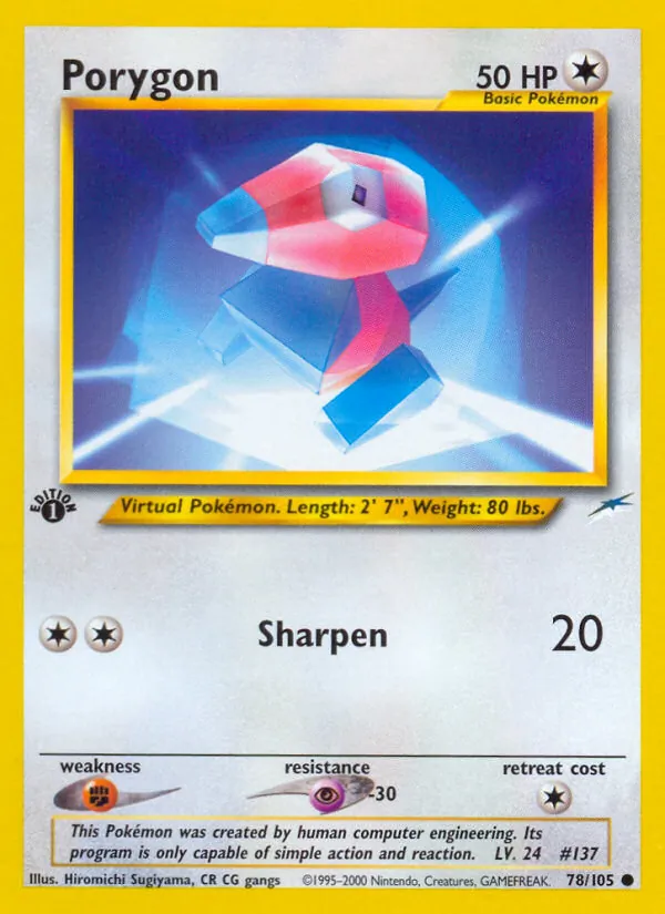 Porygon card from Neo Destiny, number 78/105