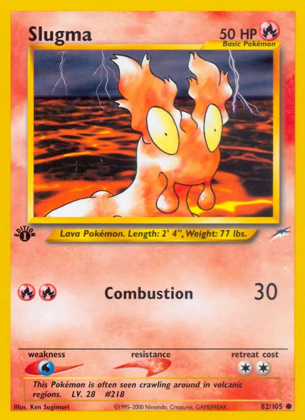 Slugma card from Neo Destiny, number 82/105