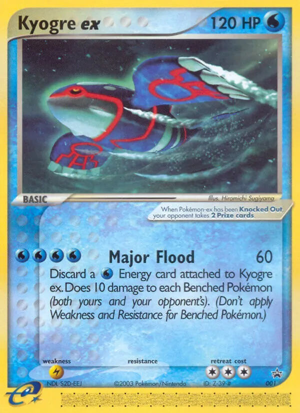 Kartu Kyogre ex dari Nintendo Black Star Promos, nomor 1/40