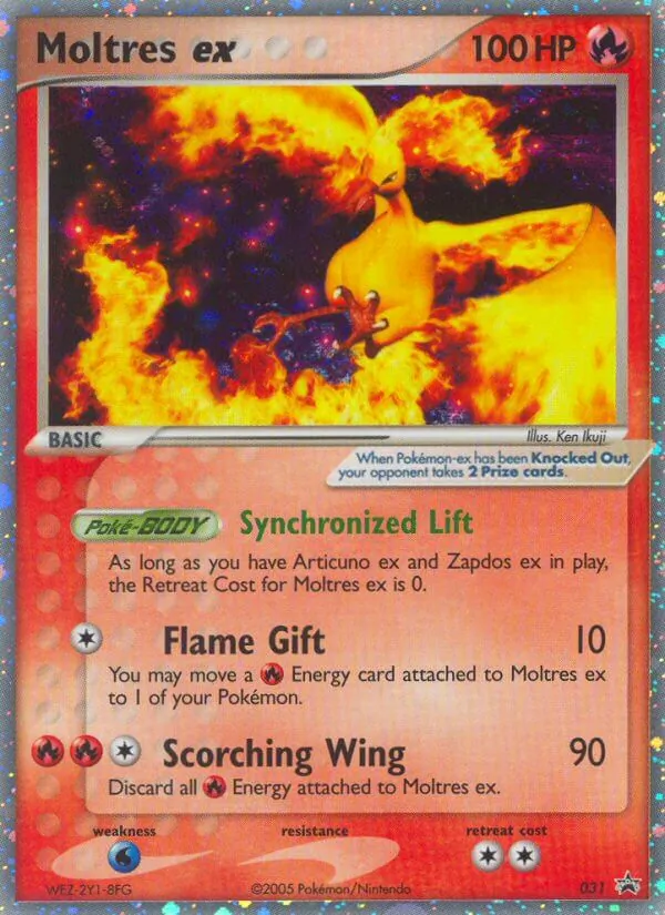 Kaart Moltres ex uit Nintendo Black Star Promos, nummer 31/40