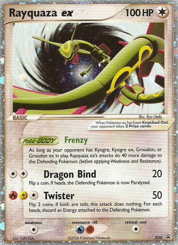 Kaart Rayquaza ex uit Nintendo Black Star Promos, nummer 39/40