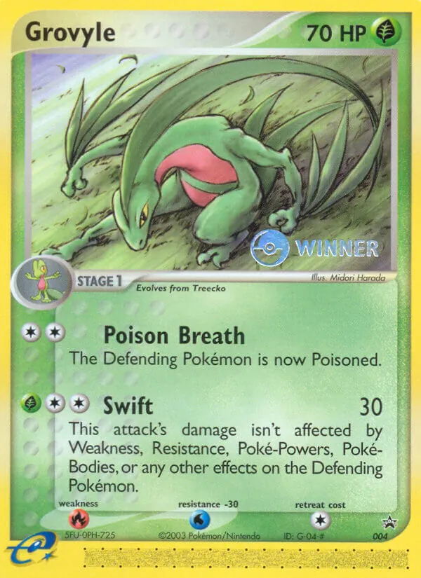 Kartu Grovyle dari Nintendo Black Star Promos, nomor 4/40
