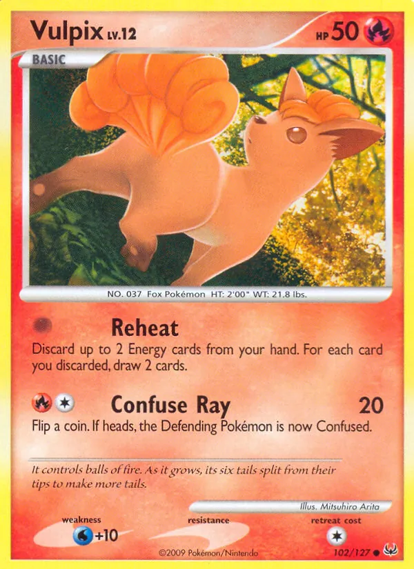 Carta Vulpix dell'espansione Platinum, numero 102/127