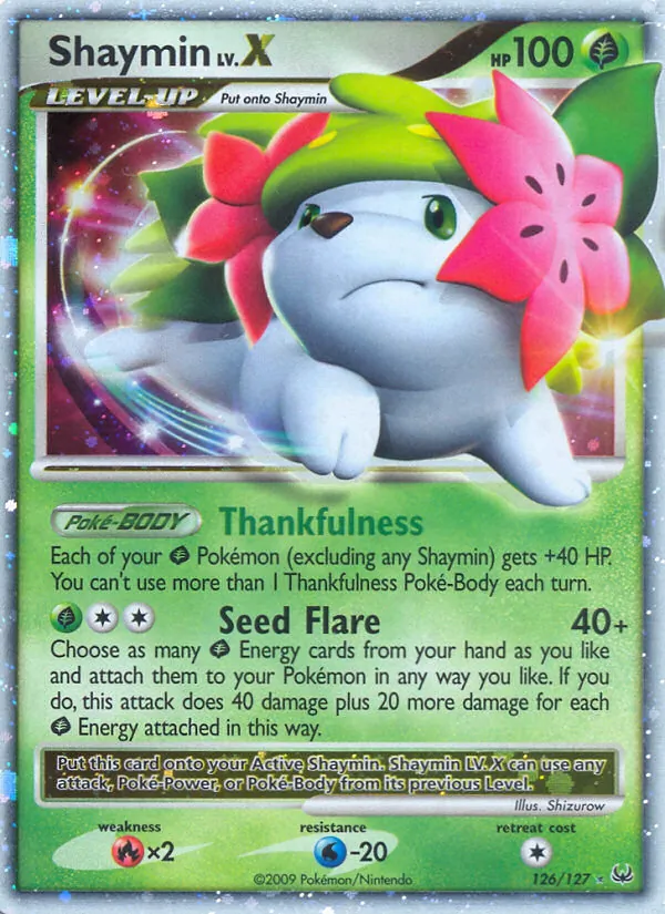 Shaymin LV.X card from Platinum, number 126/127