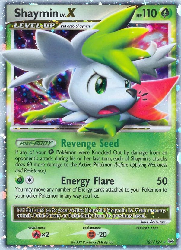 Shaymin LV.X card from Platinum, number 127/127