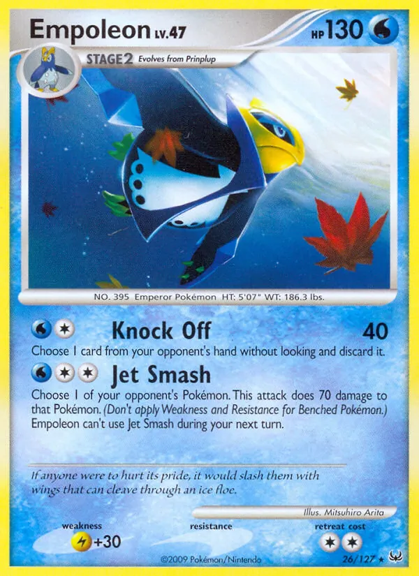 Carta Empoleon de la expansión Platinum, número 26/127
