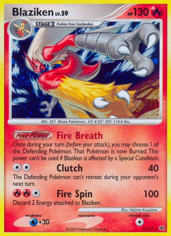 Kartu Blaziken dari Platinum, nomor 3/127