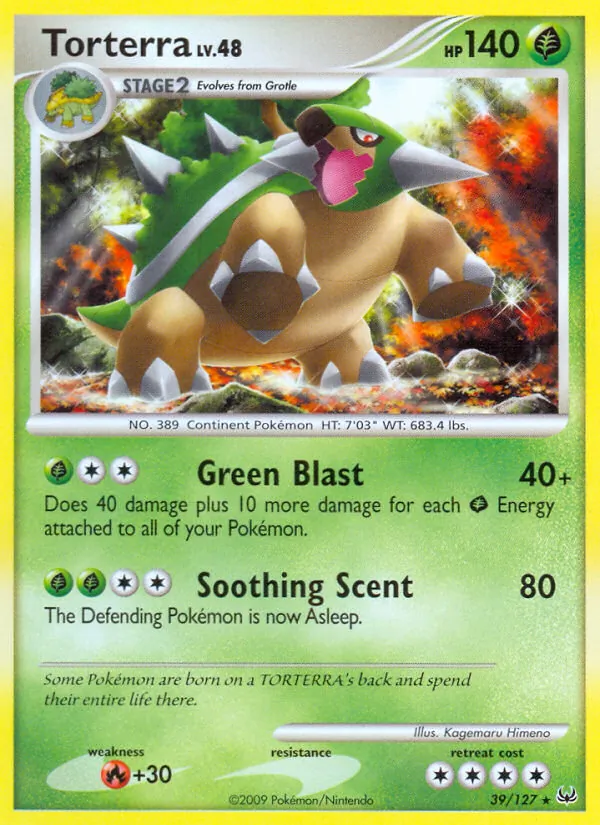 Kartu Torterra dari Platinum, nomor 39/127