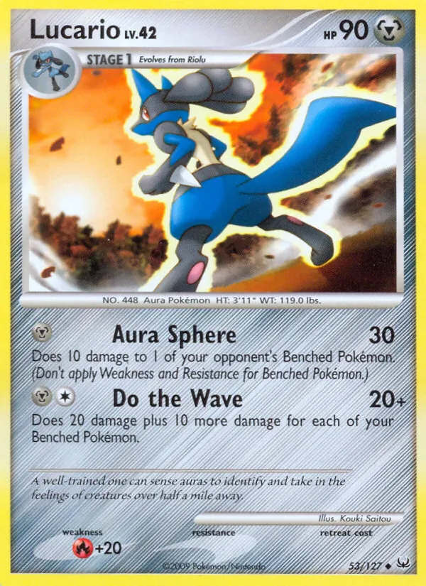 Kaart Lucario uit Platinum, nummer 53/127