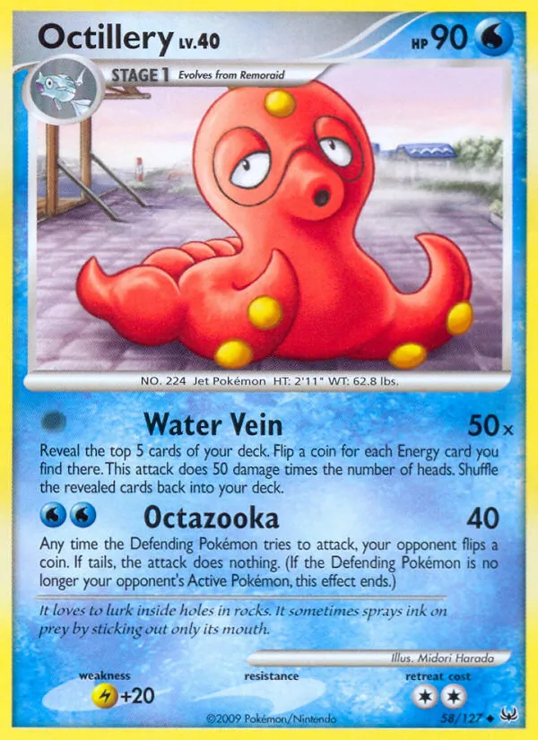 Kartu Octillery dari Platinum, nomor 58/127