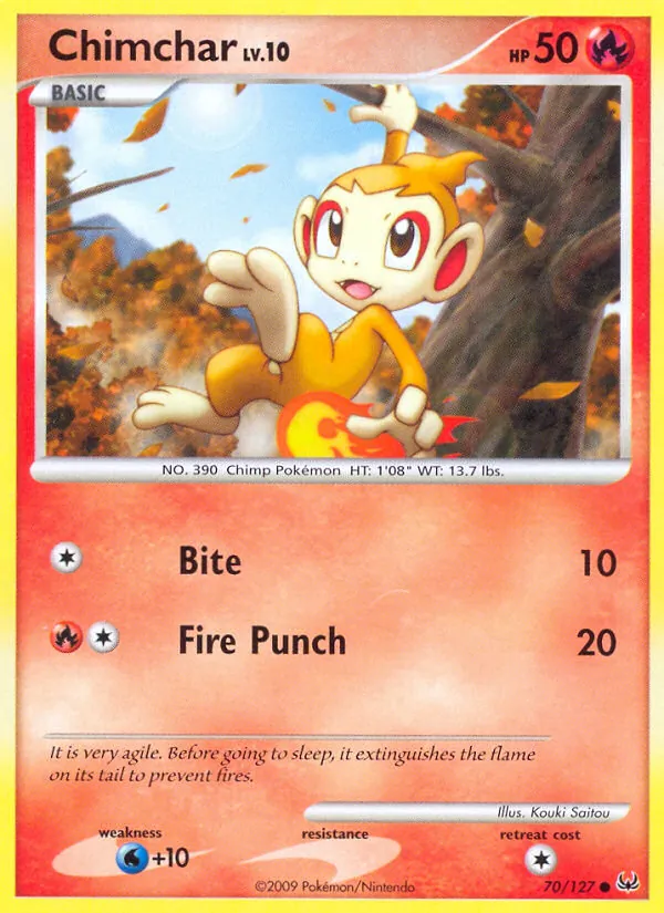 Kartu Chimchar dari Platinum, nomor 70/127