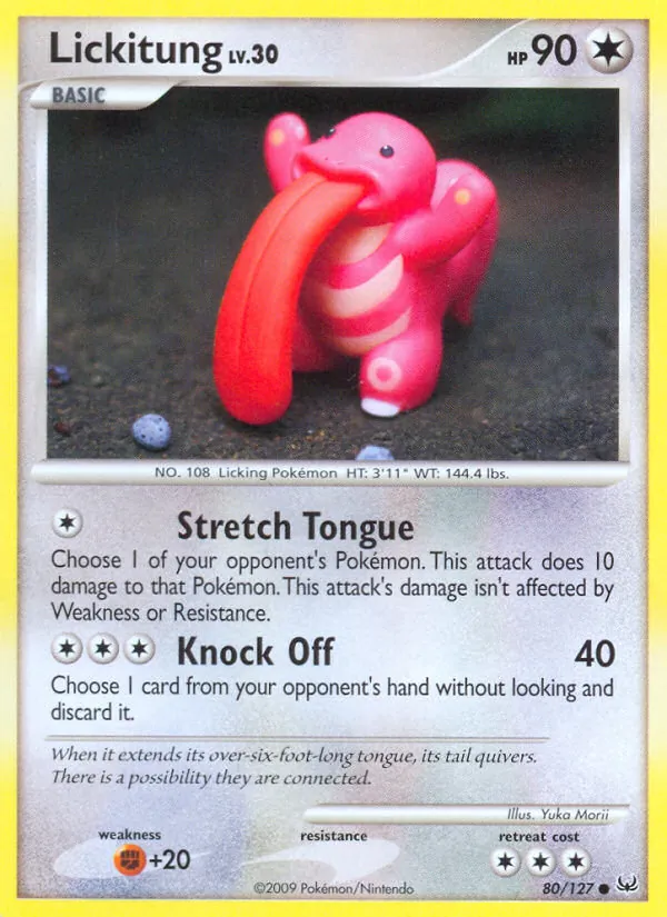 Carta Lickitung de la expansión Platinum, número 80/127