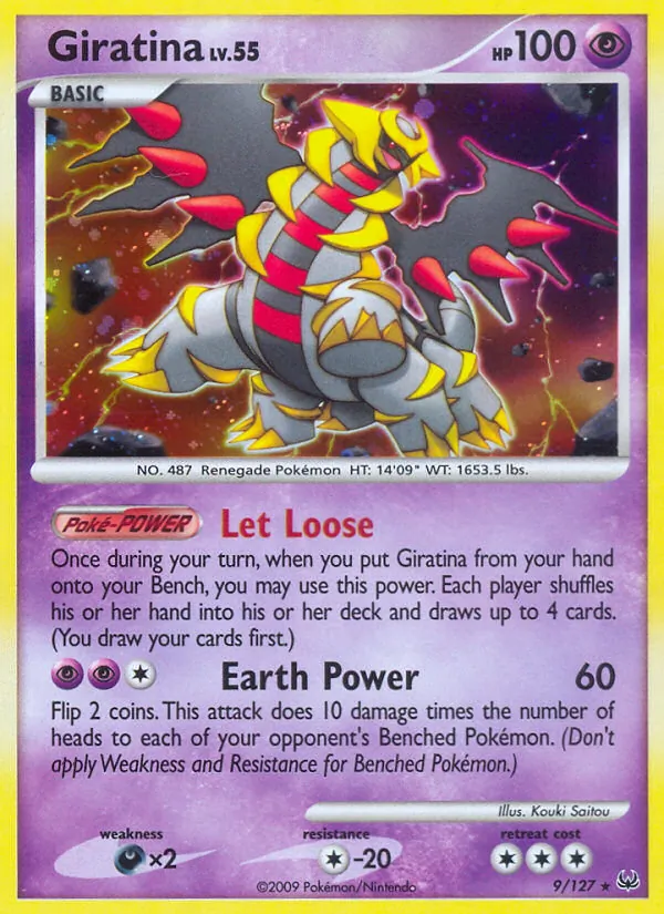 Giratina card from Platinum, number 9/127