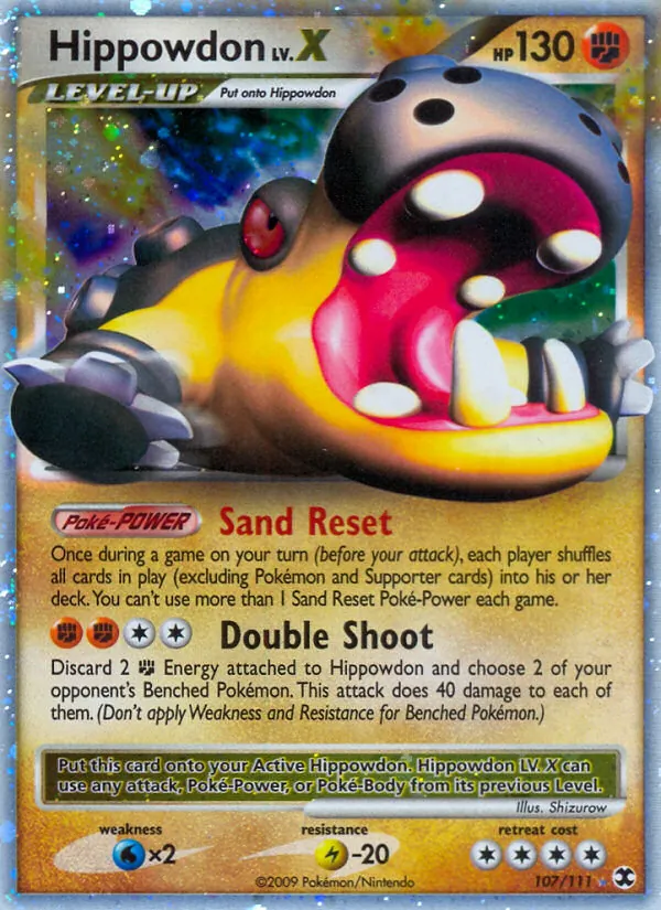Hippowdon LV.X card from Rising Rivals, number 107/111