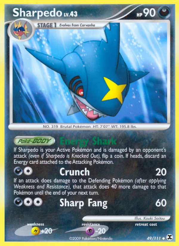 Kartu Sharpedo dari Rising Rivals, nomor 49/111