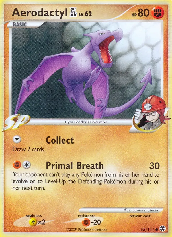 Kartu Aerodactyl GL dari Rising Rivals, nomor 55/111